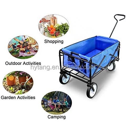 Collapsible Shopping Trolley / 4 Wheeled Camping Folding Cart Utility Wagon